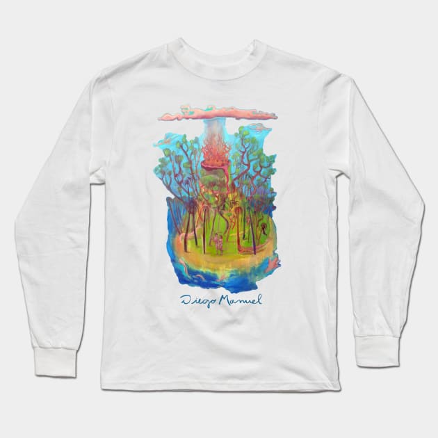 Wild Island  B Long Sleeve T-Shirt by diegomanuel